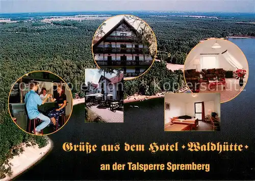 AK / Ansichtskarte Spremberg_Niederlausitz Fliegeraufnahme Talsperre Hotel Waldh?tte Spremberg_Niederlausitz