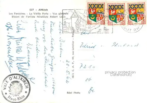 AK / Ansichtskarte Altkirch_Elsass Les Fontaines Porte Altkirch Elsass