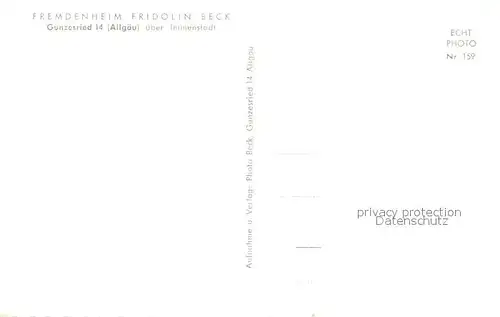 AK / Ansichtskarte Gunzesried Fremdenheim Fridolin Beck Gunzesried