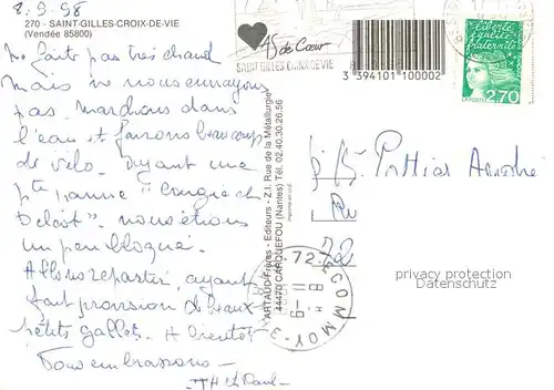 AK / Ansichtskarte Saint Gilles Croix de Vie_Vendee Vue d ensemble Saint Gilles Croix de Vie