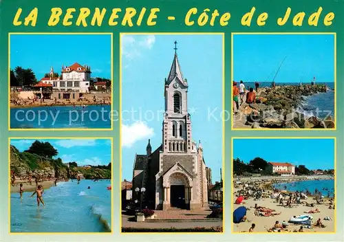 AK / Ansichtskarte La_Bernerie en Retz La plan deau La plage de la Boutinardiere Leglise La jetee et la plage  La_Bernerie en Retz