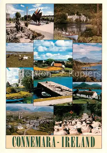 AK / Ansichtskarte Connemara Teilansichten Panorama Schloss Schafherde Teilansichten Connemara