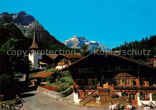 AK / Ansichtskarte Gsteig mit Oldenhorn Diablerets und Pillon Pass Gsteig