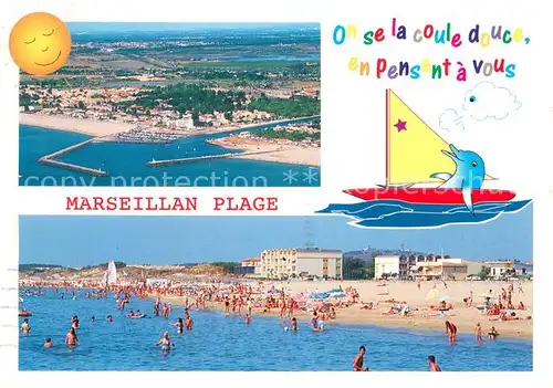 AK / Ansichtskarte Marseillan_Plage Vue aerienne et la plage Marseillan_Plage