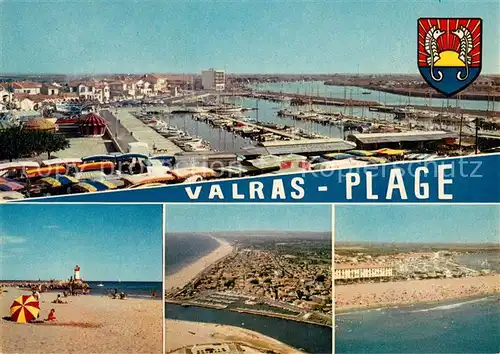 AK / Ansichtskarte Valras Plage Le Port La Plage Vue aerienne Valras Plage