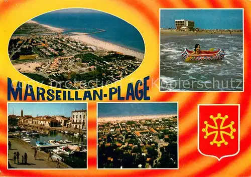 AK / Ansichtskarte Marseillan_Plage Vue aerienne La Plage Le Port Marseillan_Plage