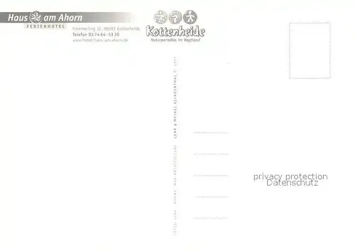 Kottenheide Haus am Ahorn Ferienhotel Gastraeume Terrasse Zimmer Sprungschanze Theatersaal Kottenheide