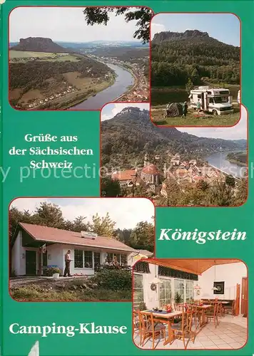 Koenigstein_Saechsische_Schweiz Fliegeraufnahme Camping Klause Wohnmobil Gaststube  Koenigstein_Saechsische