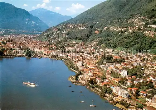 AK / Ansichtskarte Minusio_Locarno_TI Lago Maggiore in alto Orselina Madonna del Sasso veduta aerea Minusio_Locarno_TI