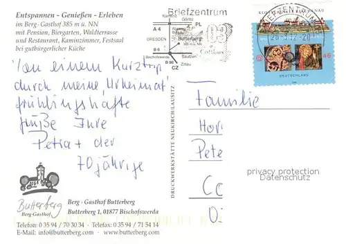 AK / Ansichtskarte Bischofswerda Berggasthof Butterberg Aussichtsturm Bischofswerda