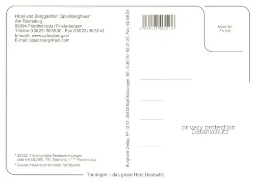 AK / Ansichtskarte Finsterbergen Hotel und Berggasthof Spiessberghaus Landschaftspanorama Finsterbergen