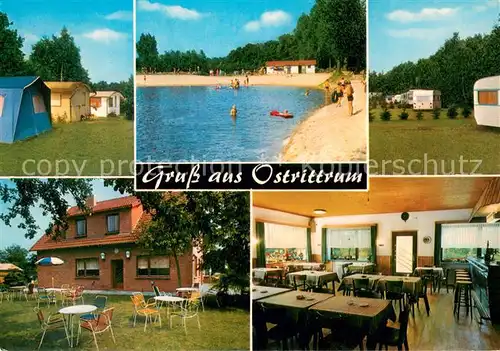 AK / Ansichtskarte Ostrittrum Gastwirtschaft Pension Stein Restaurant Garten Campingplataz Badestrand Ostrittrum