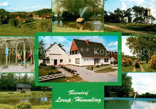 AK / Ansichtskarte Huemmling_Lorup Urlaub auf dem Bauernhof Ferienhaus Gravel Kinderspielplatz Badesee 