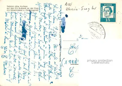 AK / Ansichtskarte Rosbach_Sieg Talblick n?he Kurhaus Rosbach Sieg