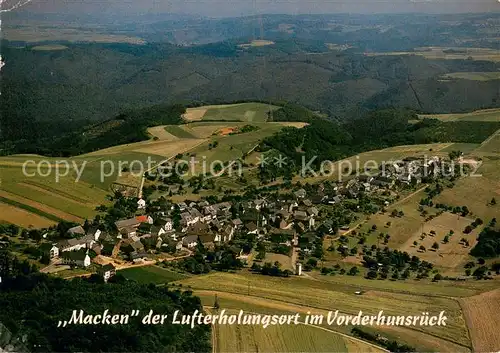 AK / Ansichtskarte Mackenbach_Kaiserslautern Fliegeraufnahme Vorderhunsr?ck Mackenbach_Kaiserslautern