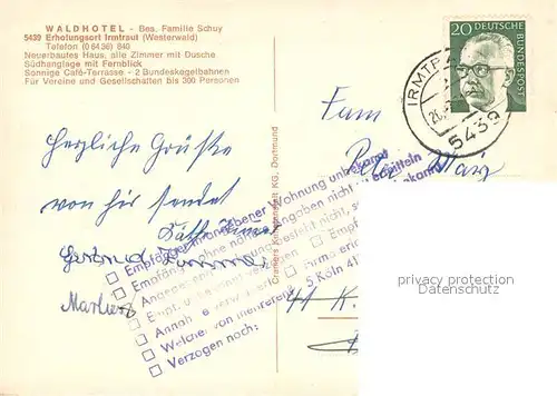 AK / Ansichtskarte Irmtraut Fliegeraufnahme Waldhotel  Irmtraut