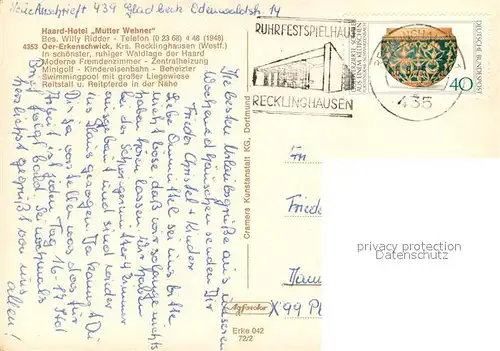 AK / Ansichtskarte Oer Erkenschwick Haard Hotel Mutter Wehner Oer Erkenschwick