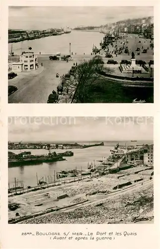 AK / Ansichtskarte Boulogne sur Mer Le port et les quais avant et apres la guerre Boulogne sur Mer