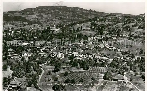 AK / Ansichtskarte Blonay et son chateau vus d avion Blonay