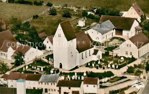 AK / Ansichtskarte Weilheim_Donauwoerth Katholische Pfarrkirche Fliegeraufnahme Weilheim Donauwoerth