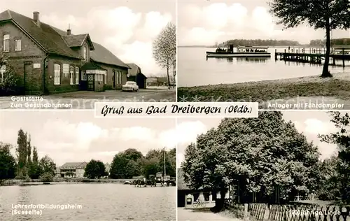 AK / Ansichtskarte Bad_Dreibergen Gaststaette Anleger Faehrdampfer Lehrerfortbildungsheim 1000jaehrige Linde Bad_Dreibergen