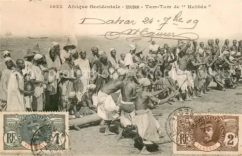 AK / Ansichtskarte Soudan_Francais_Mali Tam Tam de Habbes Tradition Collection Afrique Occidentale 