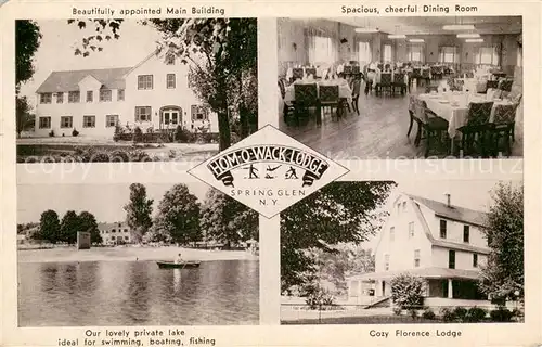 AK / Ansichtskarte Spring_Glen_New_York Hom O Wack Lodge Main Building Dining Room Lake Cozy Florence Lodge Spring_Glen_New_York