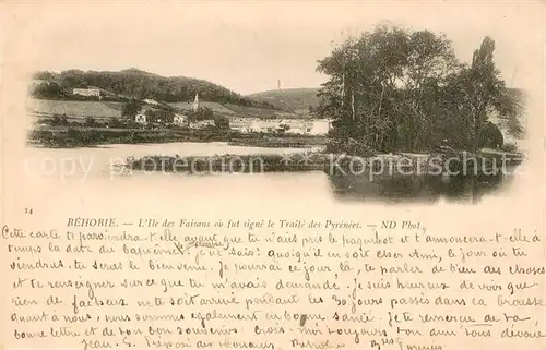 AK / Ansichtskarte Behobie Ile des Faisans Behobie