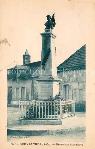 AK / Ansichtskarte Breviandes Monument aux Morts Breviandes