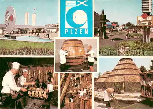 AK / Ansichtskarte Plzen_Pilsen Messe Ausstellungsgelaende Handwerk Gastronomie Plzen Pilsen