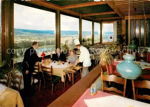 AK / Ansichtskarte Klingenberg_Main Restaurant Burgterrasse Clingenburg Panorama Blick ins Maintal Odenwald Klingenberg Main