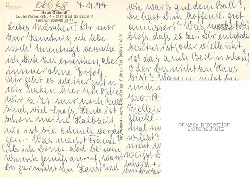 AK / Ansichtskarte Bad_Salzschlirf Haus Galandt Bad_Salzschlirf