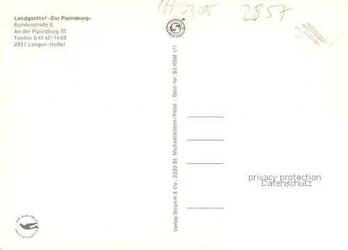 AK / Ansichtskarte Holssel Landgasthof zur Pipinsburg Holssel