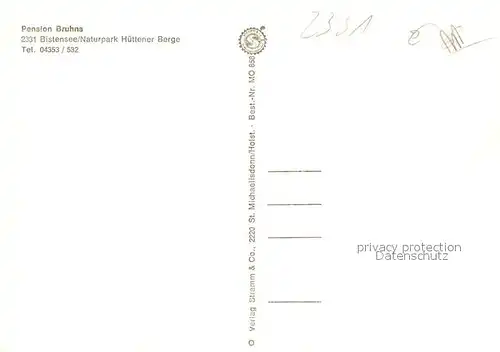 AK / Ansichtskarte Bistensee Pension Bruhns Bistensee