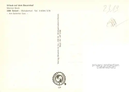 AK / Ansichtskarte Selent Urlaub auf dem Bauernhof  Selent