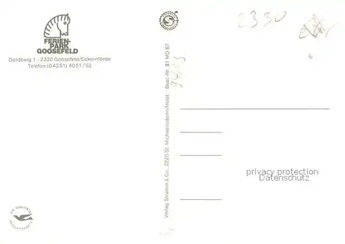 AK / Ansichtskarte Goosefeld Ferienpark Pferdwagen Goosefeld