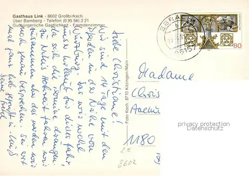 AK / Ansichtskarte Grossbirkach_Oberfranken Gasthaus Link im Steigerwald Grossbirkach Oberfranken