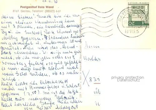 AK / Ansichtskarte Geitau Postgasthof Rote Wand Geitau