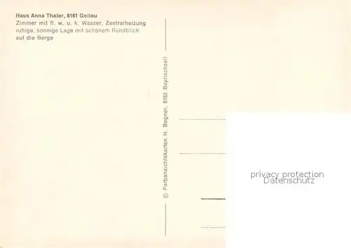 AK / Ansichtskarte Geitau Haus Anna Thaler Geitau