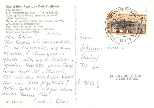 AK / Ansichtskarte Walchensee Gasthaus Pension Caf? Edeltraut Walchensee