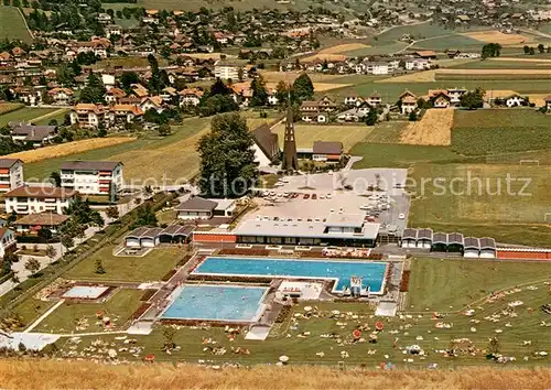 AK / Ansichtskarte Konolfingen_BE Schwimmbad Freibad Fliegeraufnahme Konolfingen BE