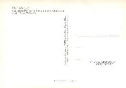 AK / Ansichtskarte Cahors Vue aerienne de la Fontaine des Chartreux et du Pont Valentre Cahors