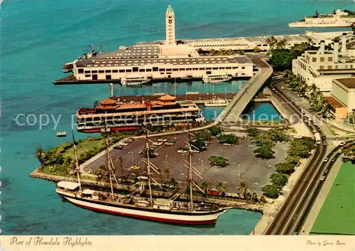 AK / Ansichtskarte Honolulu Harbor aerial view 