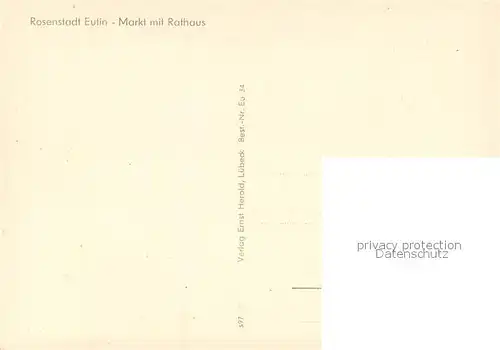 AK / Ansichtskarte Eutin Markt mit Rathaus Eutin