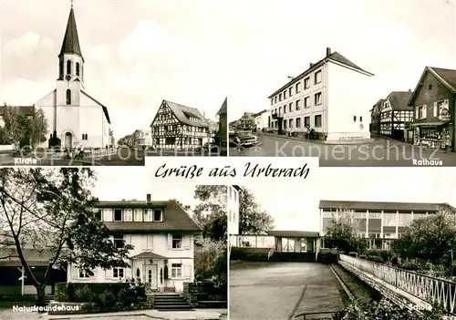 AK / Ansichtskarte Urberach Kirche Rathaus Naturfreundehaus Schule Urberach