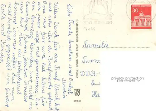 AK / Ansichtskarte Meiderich_Duisburg Teilansicht Sparkasse Bahnhof Kirche Stadtpark Berliner Bruecke Meiderich Duisburg