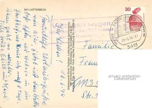 AK / Ansichtskarte Lutterbeck Wohnhaeuser Fliegeraufnahme Lutterbeck