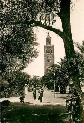 AK / Ansichtskarte Marrakech_Marrakesch Jardin Public et la Koutoubia Marrakech Marrakesch