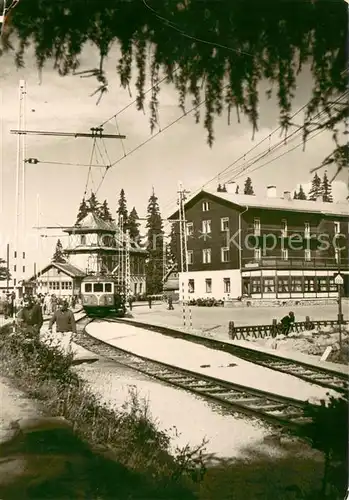 AK / Ansichtskarte Vysoke_Tatry Strbske Pleso Bahnhof Eisenbahn Vysoke Tatry