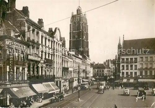 AK / Ansichtskarte Dunkerque_Duenkirchen Rue Clemenceau et le beffroi 